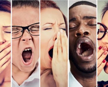 People struggling with different sleep disorders yawning.